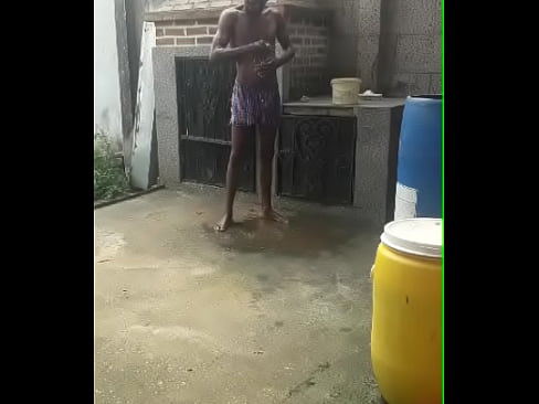 Boy bathing in home