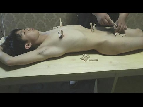 Cute Asian Slave Boy With Pain Clips