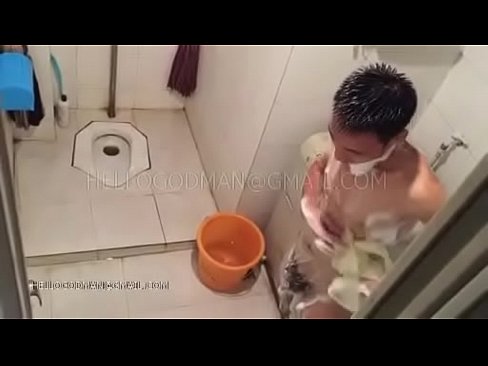Chinese adult man bathing