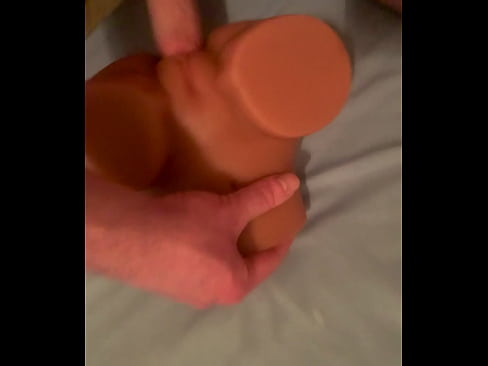 Solo sex doll session with cumshot