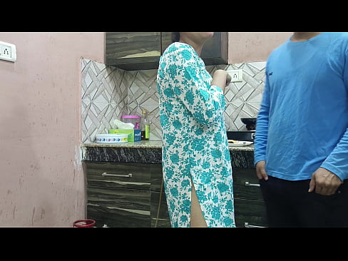 Beautiful Indian Step Mom Pussy and Ass Fucked Hard by Step Son while he is in kitchen