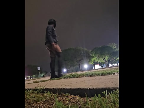 Black sissy night walking