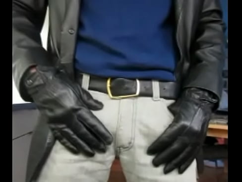 Jerking Off With Leather Gloves Onto Black Florsheim Boot