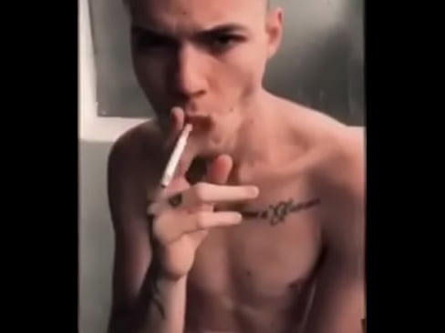 Boy amateur smoking underground
