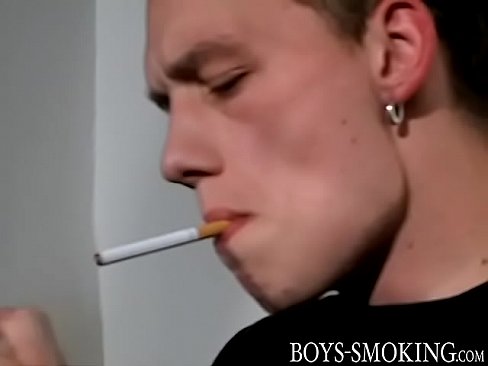 Hardcore cigar lover tugging cock solo