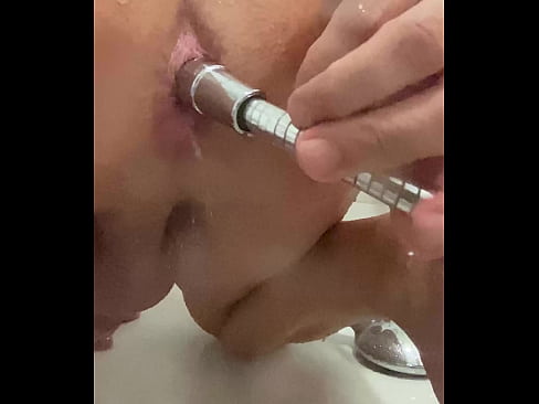 Enema with much water under shower