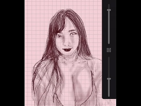 Drawing woman’s beautiful and exuberant