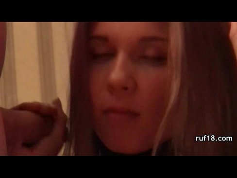 Teen Lucy in bondage is teased by horny guy