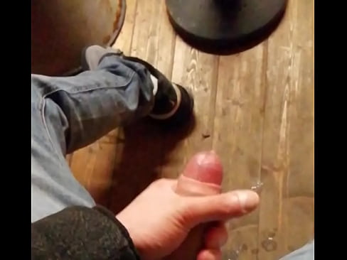 Cumming on floor at work