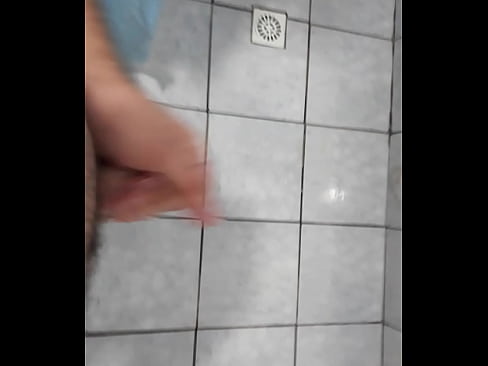 Cumming solo on bathroom