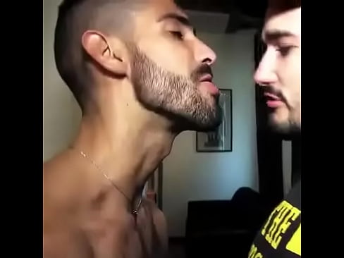 hot gay kiss and tongue kiss with hot couple