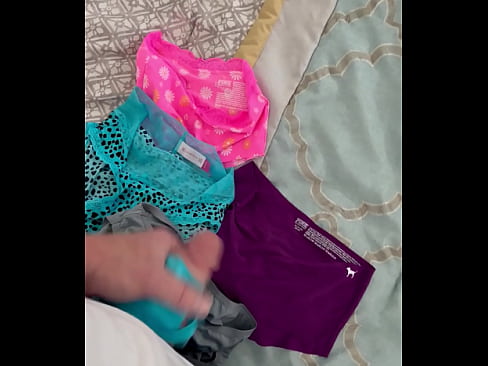 Playing with wife’s cute panties while she’s at work