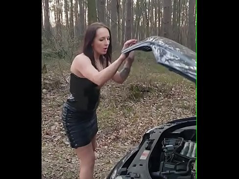 Nasty polish woman masturbating in the car