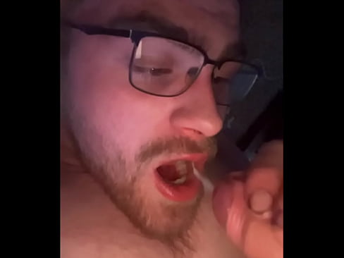Watch me as I cum in my own mouth like a good little boy