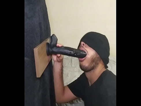 Straight boy taking big black dildo like a slut