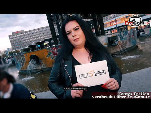 German chubby Fat Girl picked up at real Street casting