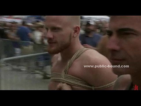 Blonde nordic gay d. in public