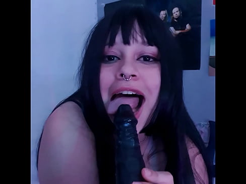 Sucking my dildo very hot