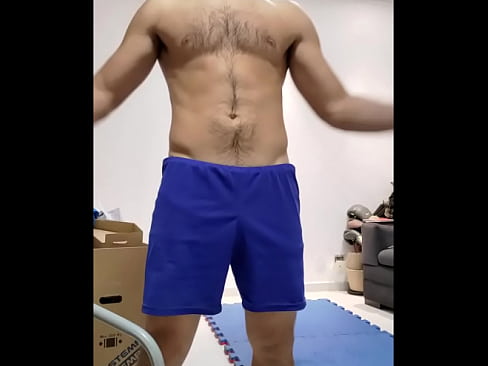 exhibitionish roomate shows his sexy hairy muscular body