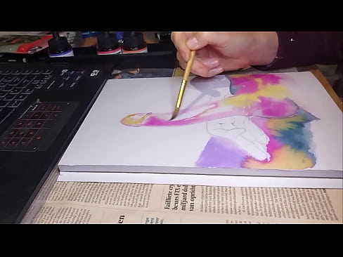 Drawing and painting a colorfull dick