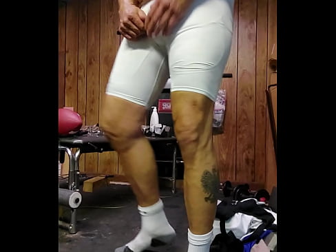 Demonstration of tight football shorts without pads