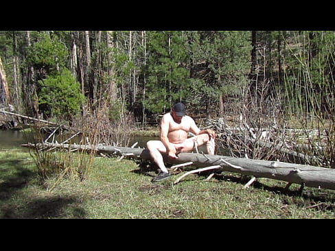 Naked and hard in the wilderness