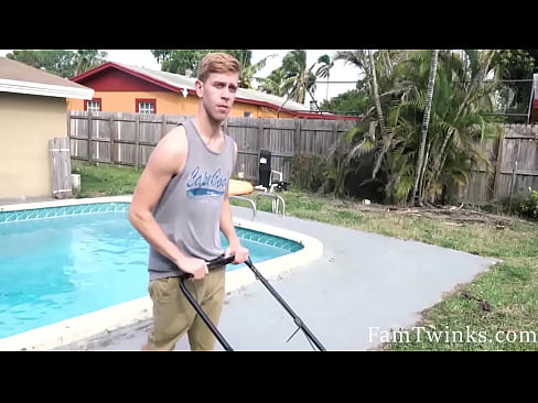 step Daddy Helps With His Backyard Work