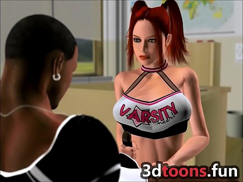 3D Cheerleader Pounded BBC Football Player