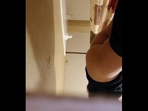 Spying my step aunt in the restroom