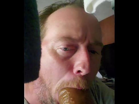 Sucking bbc dildo