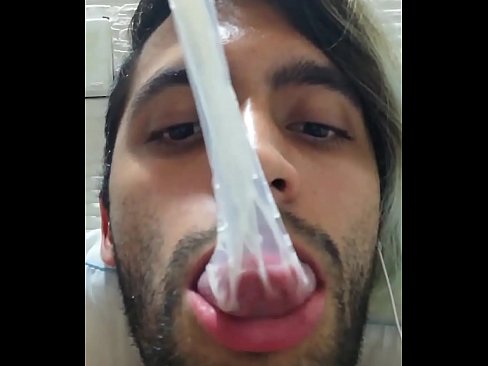 Jerking off with a condom on until I cum, I swallow my own cum and get off once again - Camilo Brown