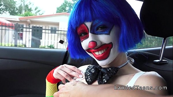 Clown teen fucking outdoor pov