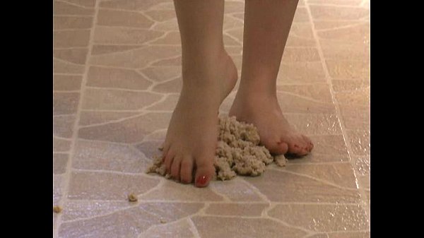 Foot Fetish - Sexy feet stepping in oatmeal
