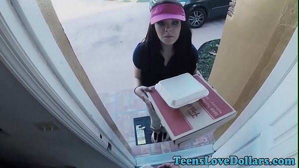 Pizza delivery teen facialized and fucked for money pov in hd