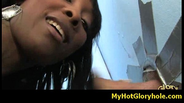 Black girl initiated in the art of gloryhole blowjob 24
