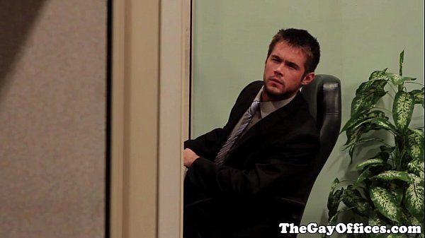 Gay office hunk drilled until they cum