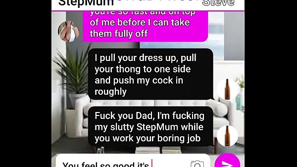 Text roleplay Mum has deep sofa fuck with StepSon