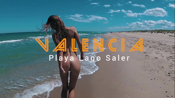 Russian girl nudists with perfect body Sasha Bikeeva runs naked on the Spanish coast. Valencia
