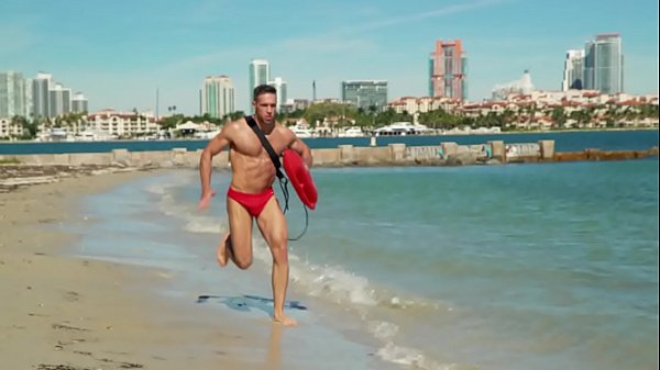 GAYWIRE - Beefcake Lifeguard Rescues Drowning Swimmer, Then Pounds His Ass