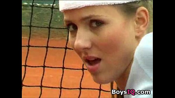 Hot blonde teasing on the tennis court - BoysIQ