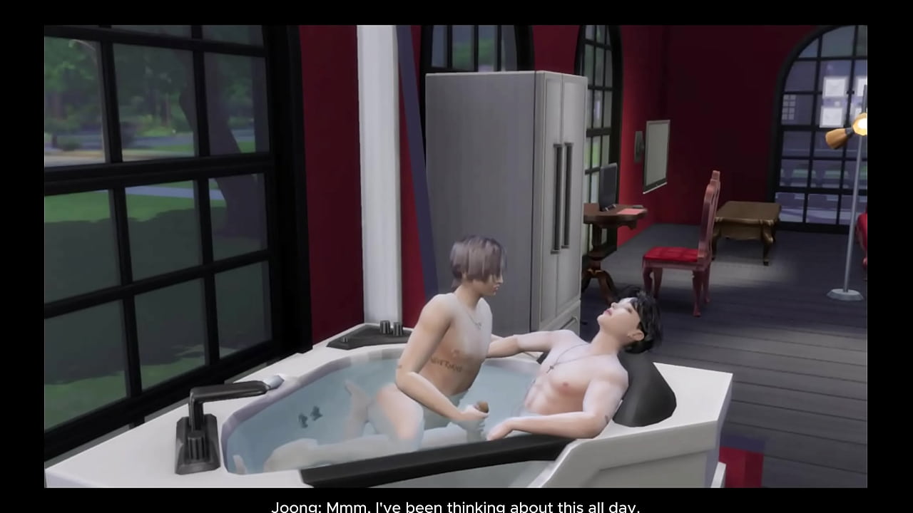 Sims 4 Joong gets his hole destroyed on the bathroom floor