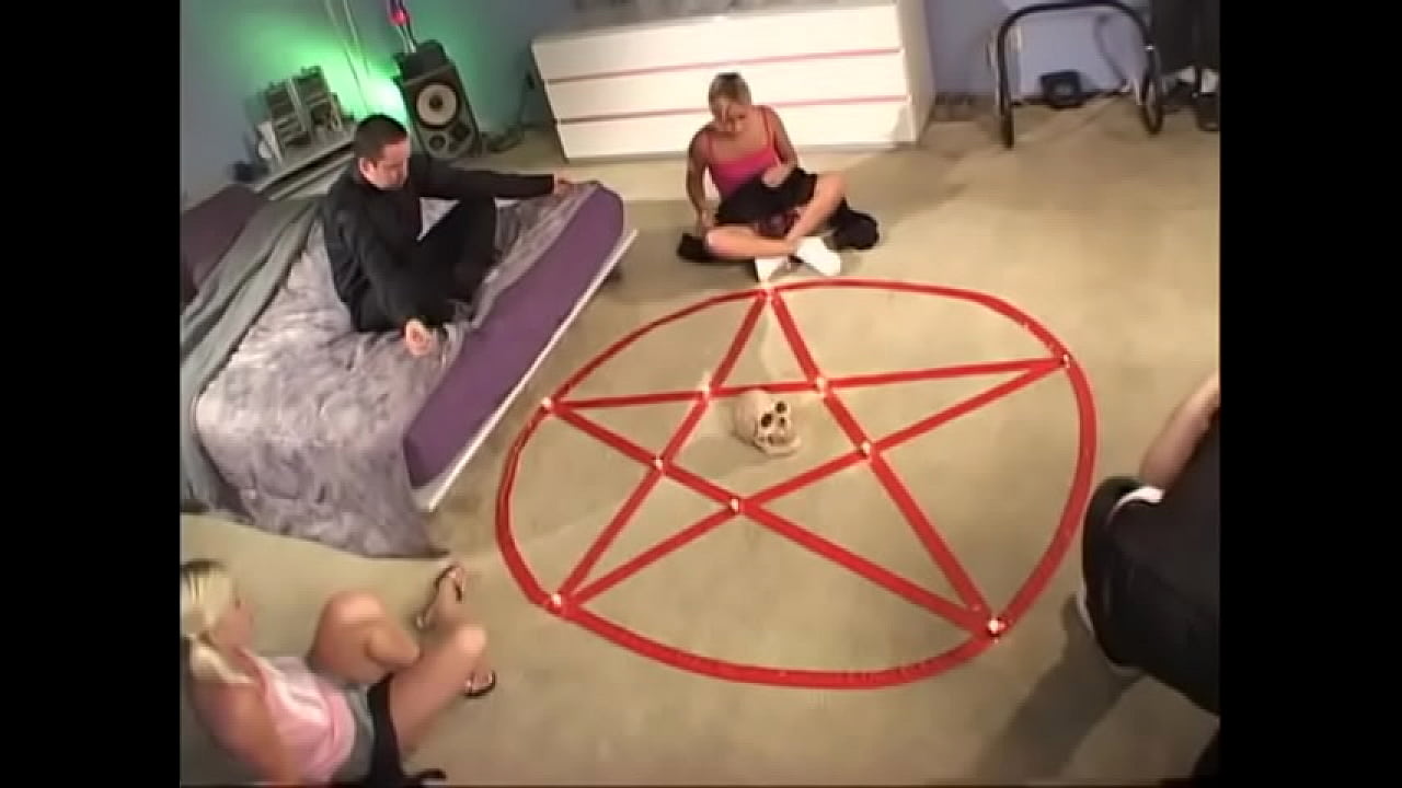 The servants of Satan fuck the blonde slut in the ass and she takes the sperm on her face