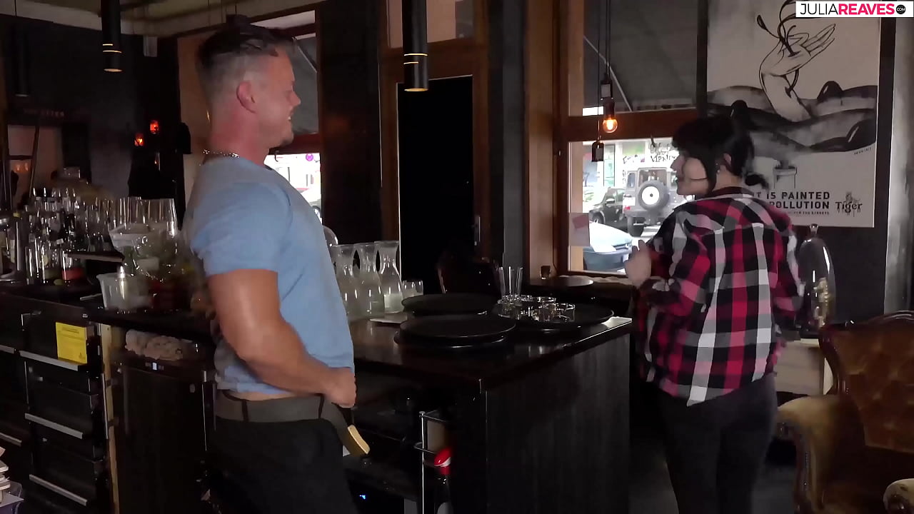 Jenny gives the bar owner and bartender a hand job