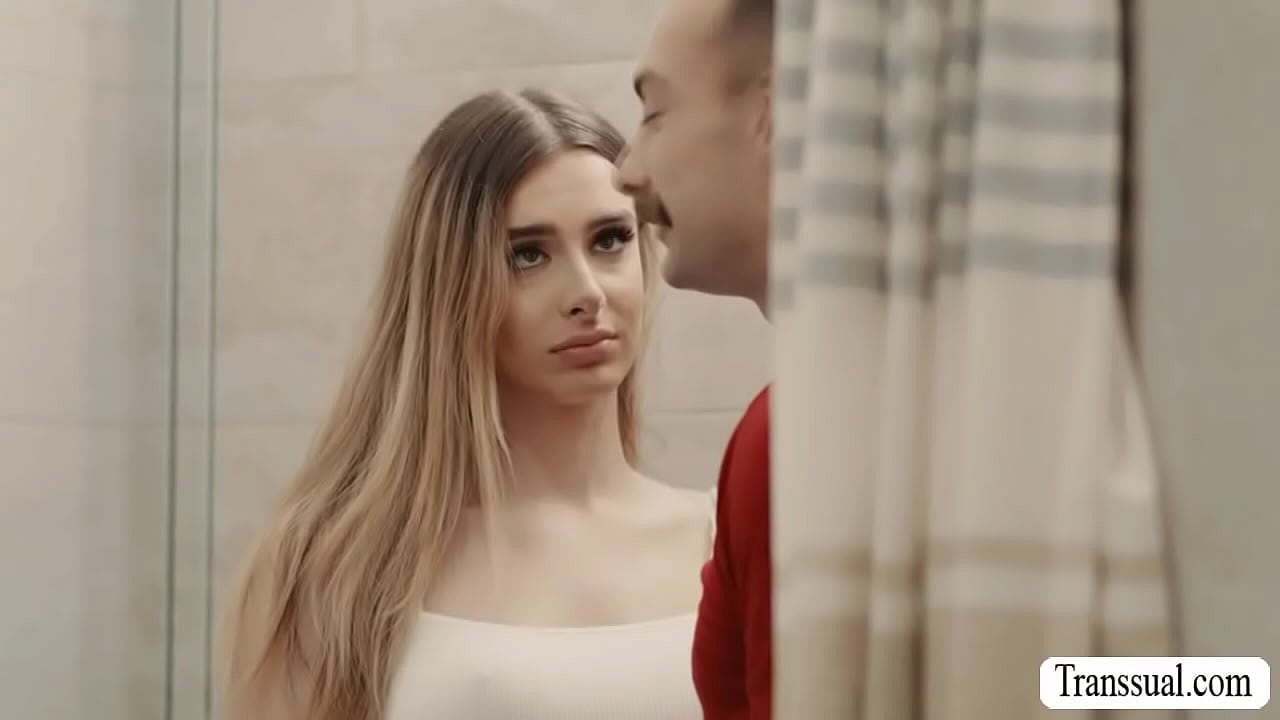 Horny stepfather saw his gorgeous shemale stepdaughter doing her laundry.He slowly enters the room and he then barebacks her ass so deep and hard.