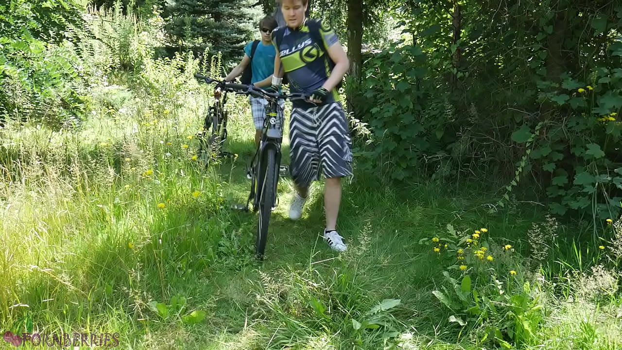 Young, colleagues were relaxing outdoor after a cycling ride, it turned into a gay sexual experience