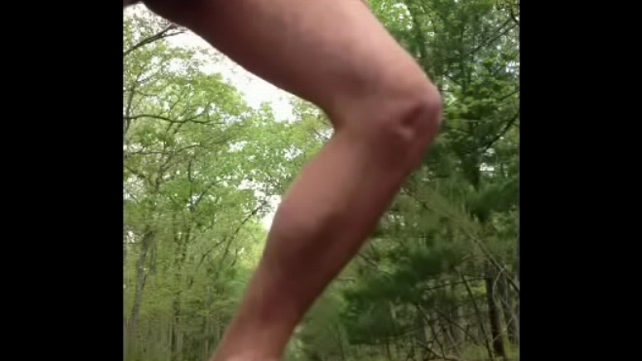 Wanking on Public Trail with Cum Shot