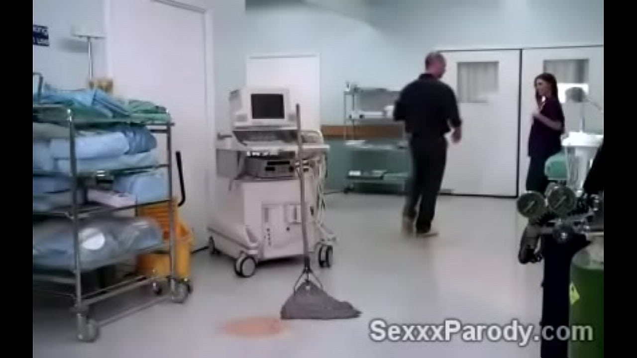 Naughty beautiful nurse kneels to blow in XXX parody