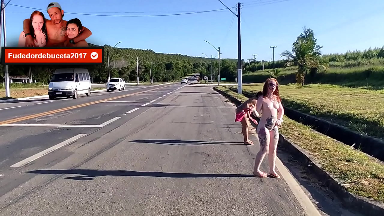 WE STAY NAKED ROLLING HITCHING ON THE SIDE OF THE ROAD TRAFFIC STOPPED