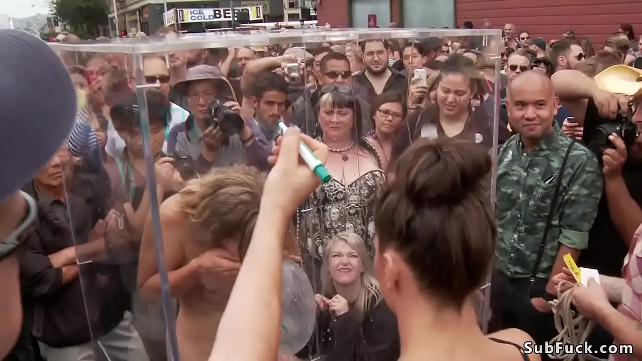 Ariel X and Bill Bailey drag sexy blonde Mona Wales in men rest room and fuck her then d. her outdoors at crowded folsom street fair