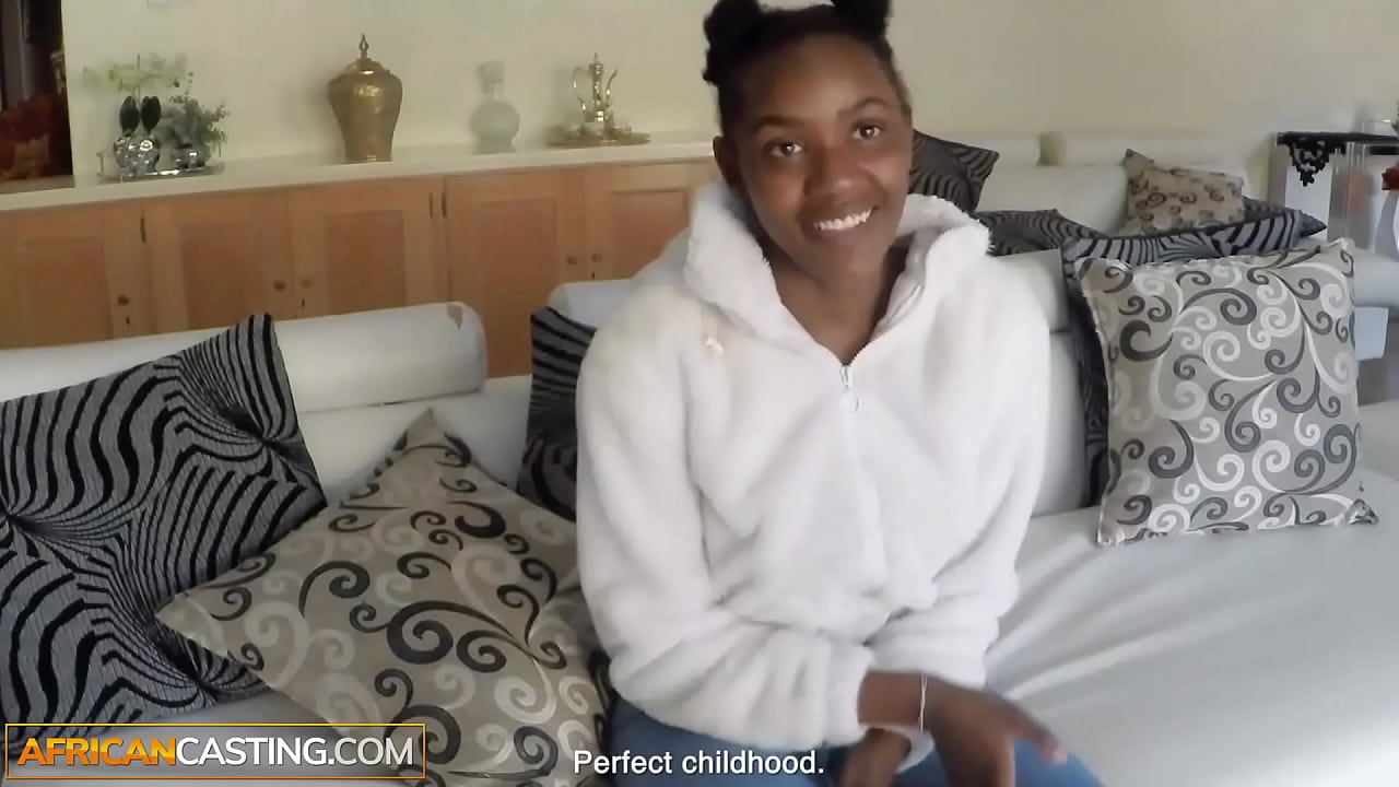 African Casting - Innocent Black Babe Moisturizes Her Face With Cum
